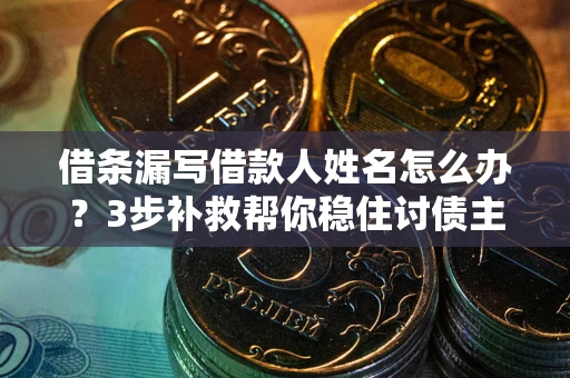 武汉借条漏写借款人姓名怎么办？3步补救帮你稳住讨债主动权